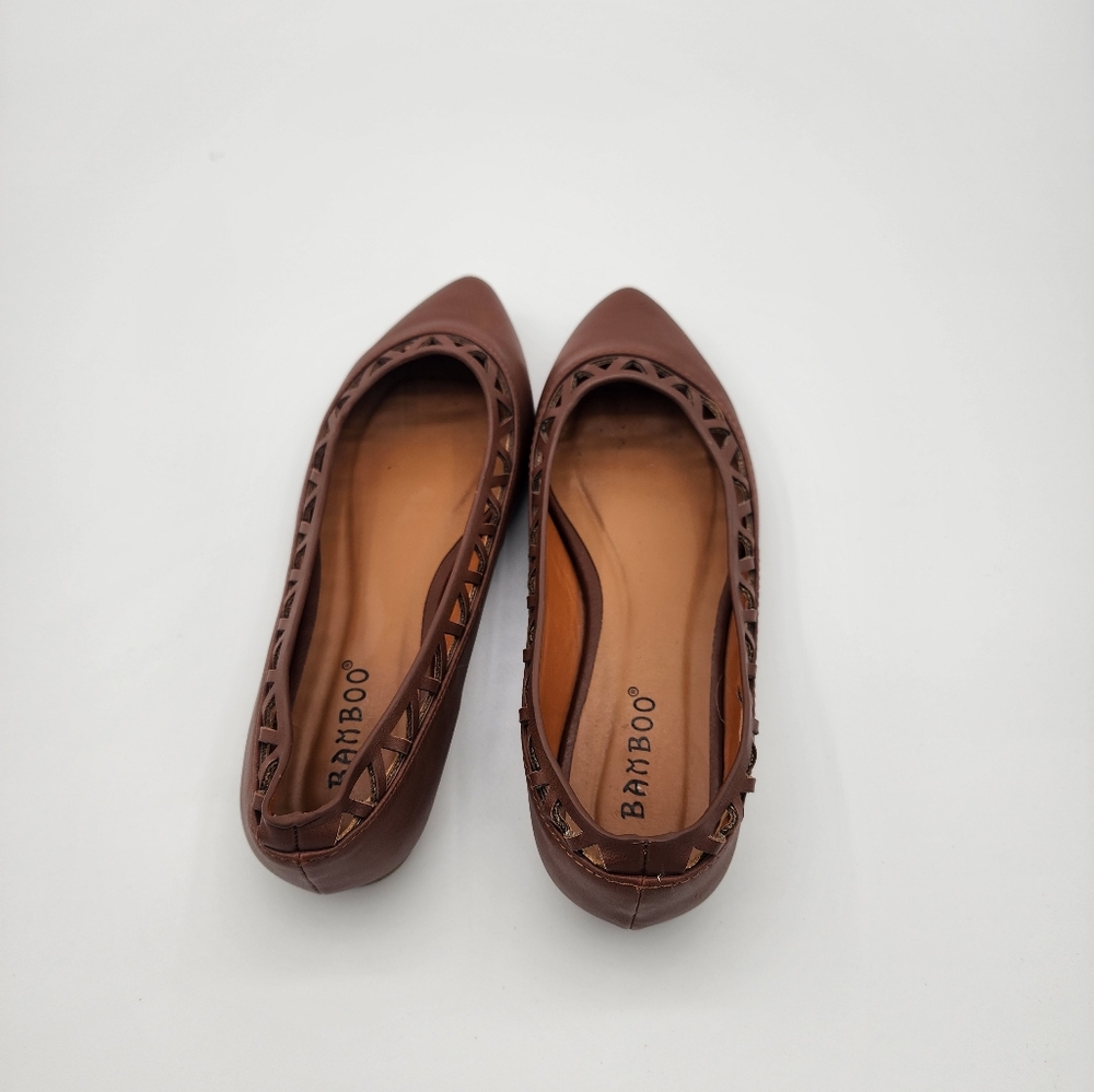 Brown bamboo flat Shoe, great condition.